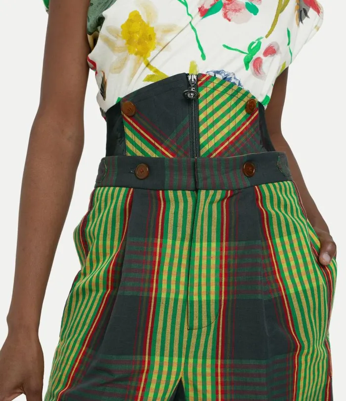 Trousers And Shorts Women Vivienne Westwood Long Macca Corset Trousers In CombatTartan