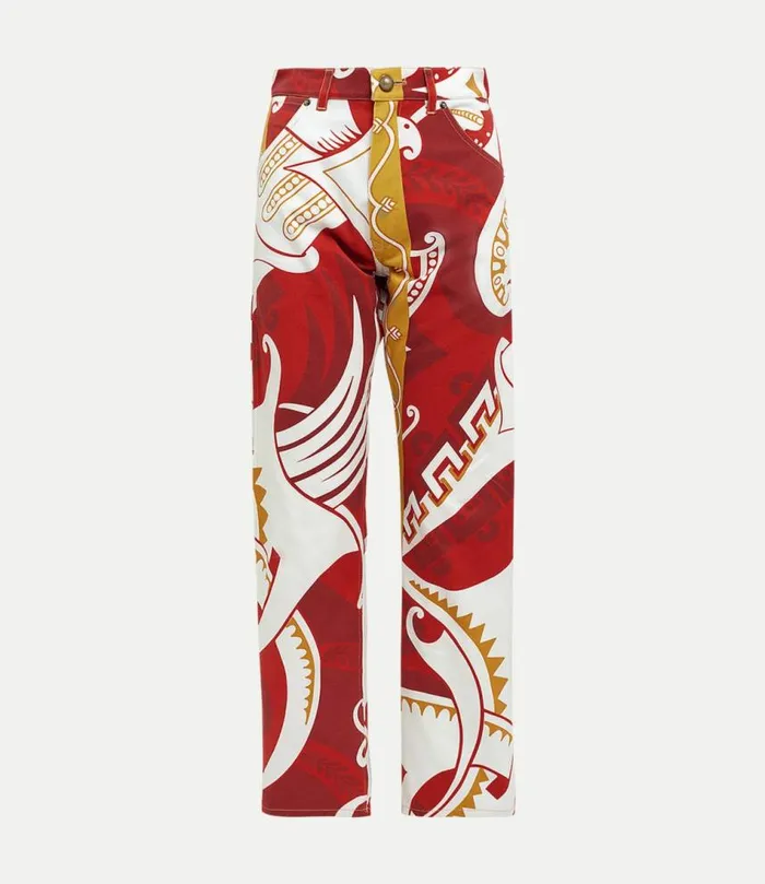 Trousers And Shorts Women Vivienne Westwood Ranch Jeans In BizarrePrintWhite