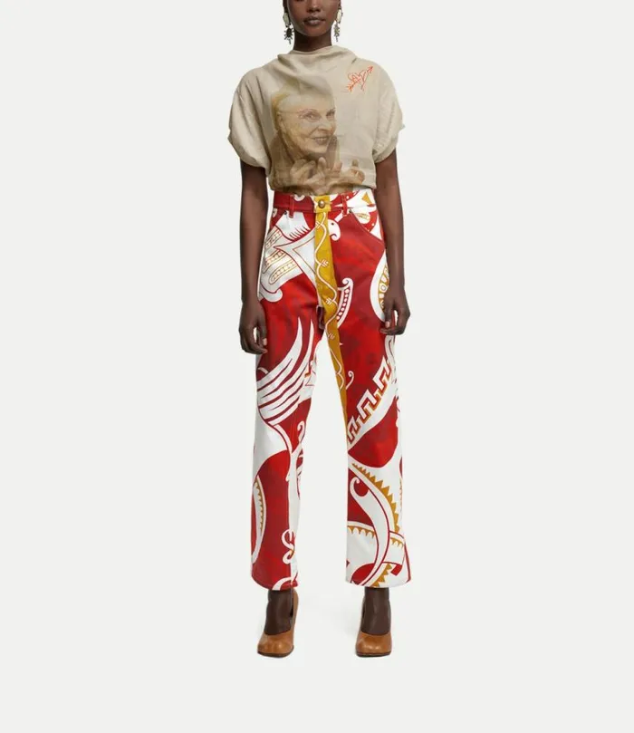 Trousers And Shorts Women Vivienne Westwood Ranch Jeans In BizarrePrintWhite