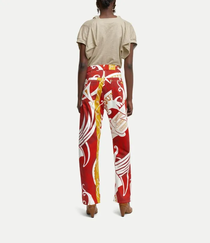 Trousers And Shorts Women Vivienne Westwood Ranch Jeans In BizarrePrintWhite