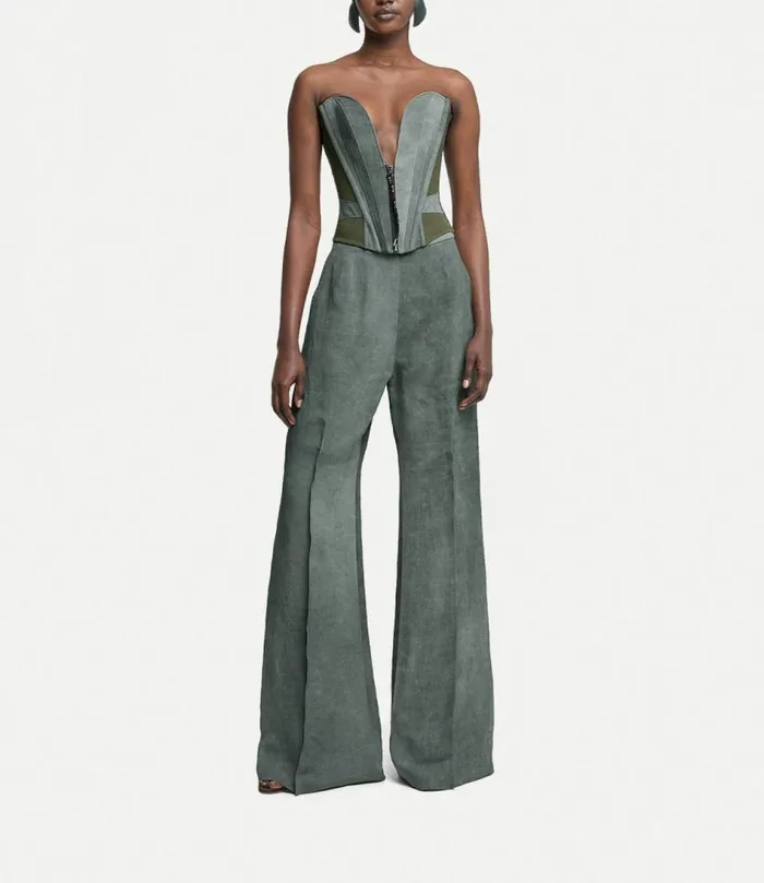Trousers And Shorts Women Vivienne Westwood Wide Leg Trousers In DarkGreen