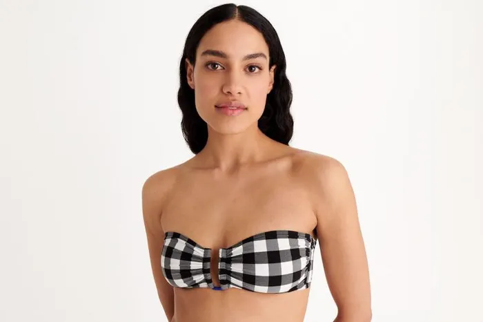 Twopieces Swimsuits Womens Eres Cube Bandeau Noirblanc 23h