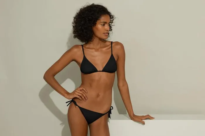 Twopieces Swimsuits Womens Eres Mouna Small Triangle Bikini Top Noir