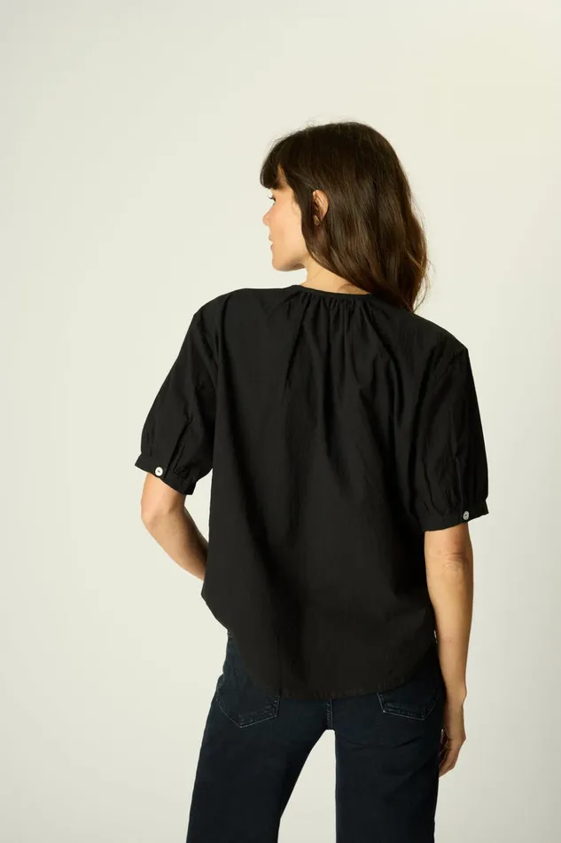 Violet Top Black Flat Cotton Women Natalie Martin Tops