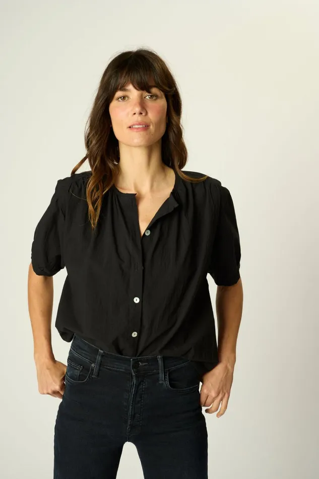 Violet Top Black Flat Cotton Women Natalie Martin Tops