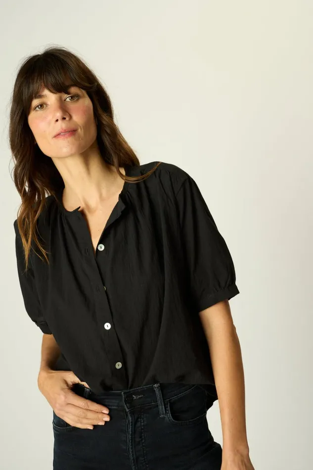 Violet Top Black Flat Cotton Women Natalie Martin Tops