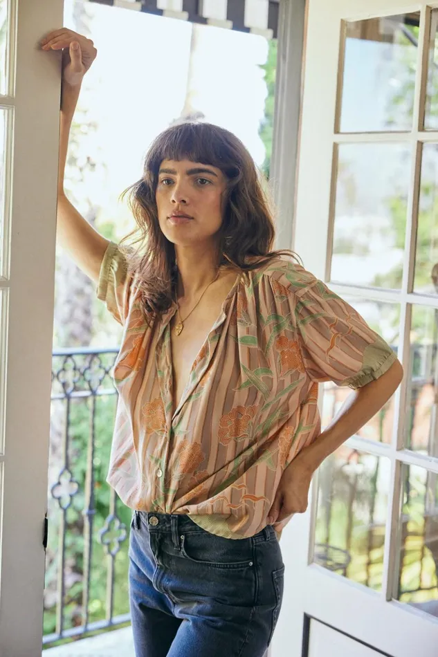 Violet Top Chamomile Apricot Women Natalie Martin Tops