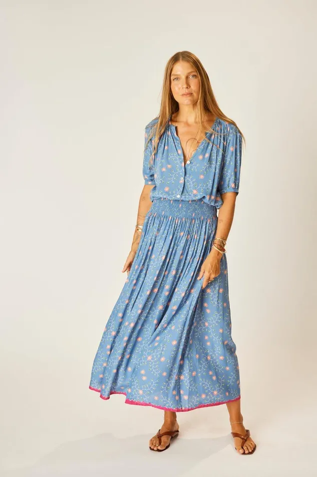Violet Top Pinwheel Denim Women Natalie Martin Tops