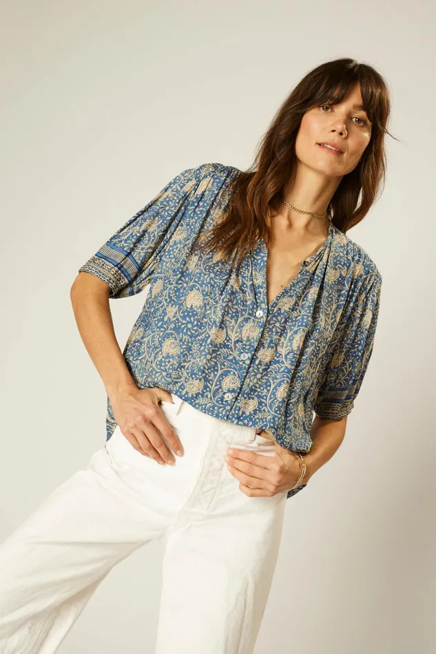 Violet Top Water Lily Blue Women Natalie Martin Tops