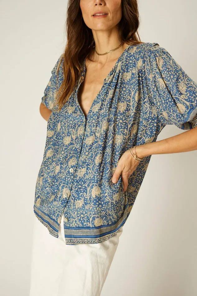 Violet Top Water Lily Blue Women Natalie Martin Tops