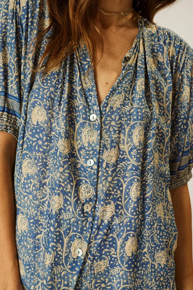 Violet Top Water Lily Blue Women Natalie Martin Tops