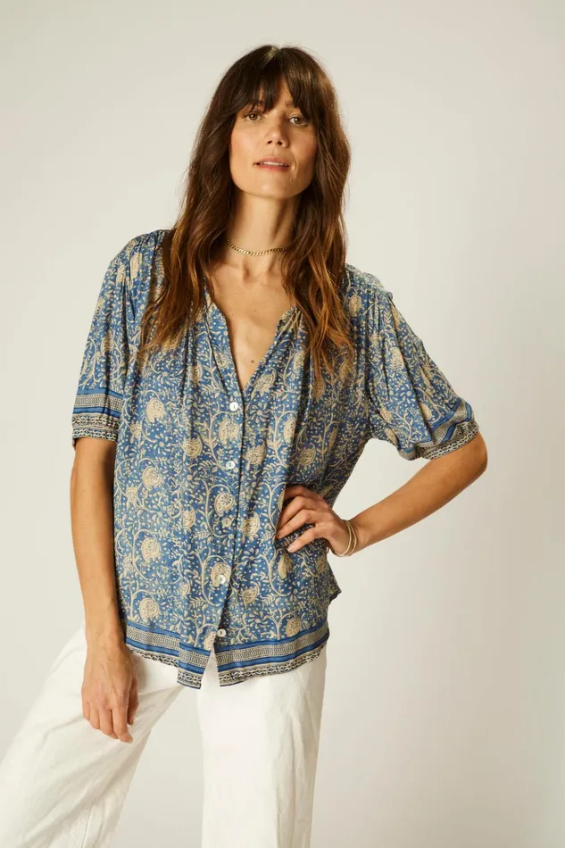 Violet Top Water Lily Blue Women Natalie Martin Tops