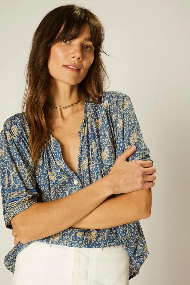 Violet Top Water Lily Blue Women Natalie Martin Tops