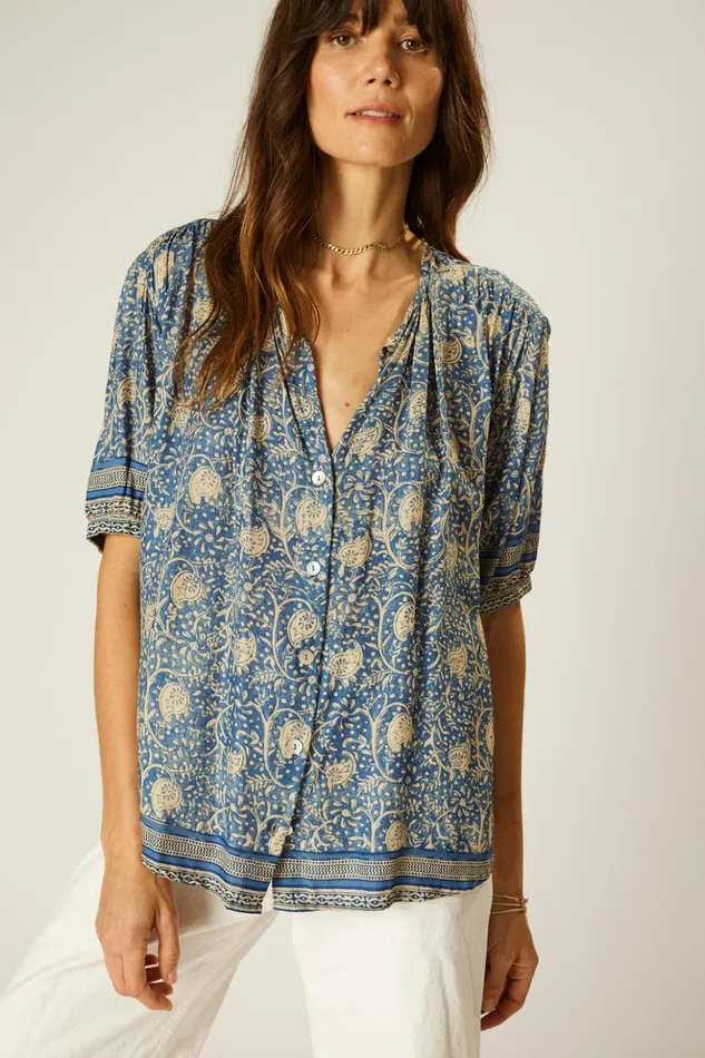 Violet Top Water Lily Blue Women Natalie Martin Tops