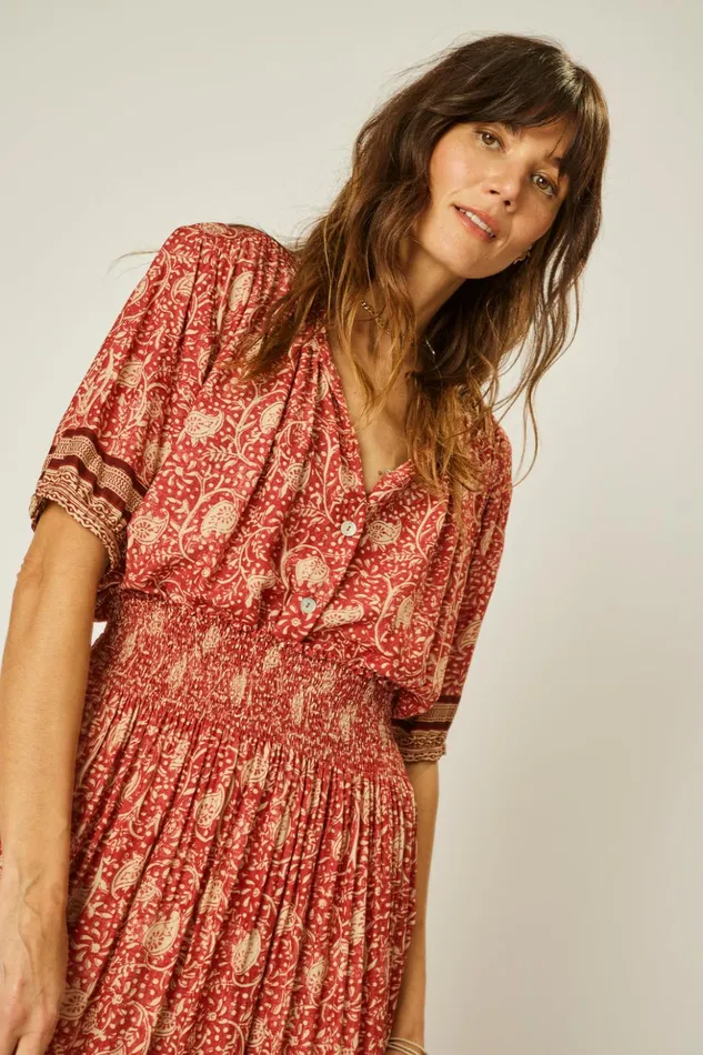 Violet Top Water Lily Terracotta Women Natalie Martin Tops