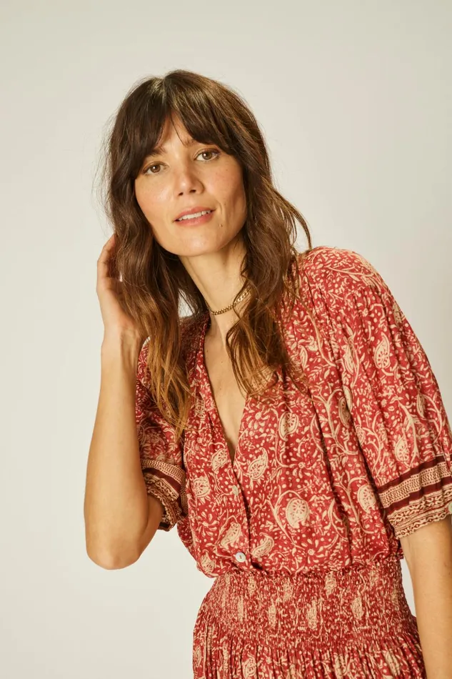 Violet Top Water Lily Terracotta Women Natalie Martin Tops