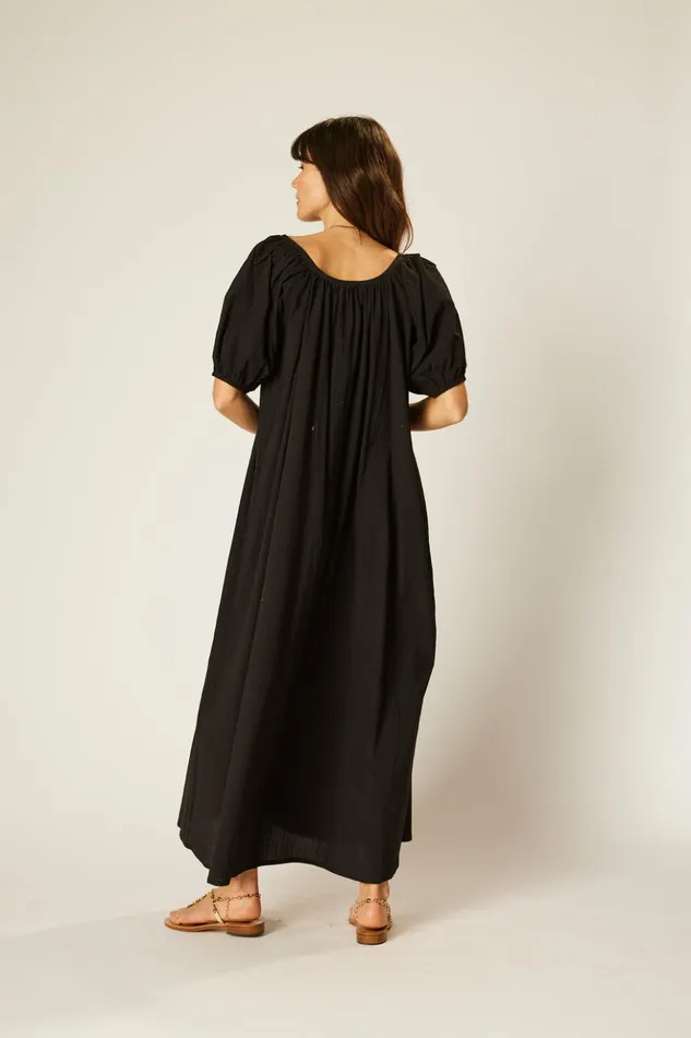 Vivi Dress Black Flat Cotton Women Natalie Martin Dresses