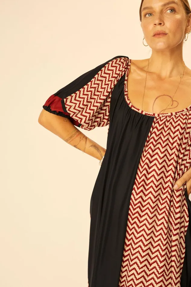 Vivi Dress Block Zigzag Noire Women Natalie Martin Dresses