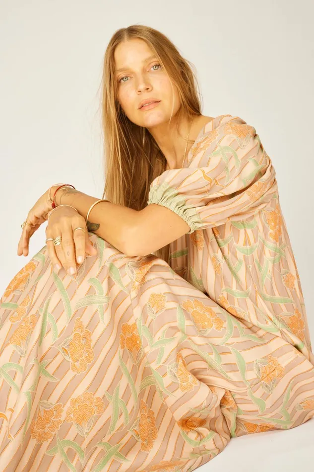 Vivi Dress Chamomile Apricot Women Natalie Martin Dresses
