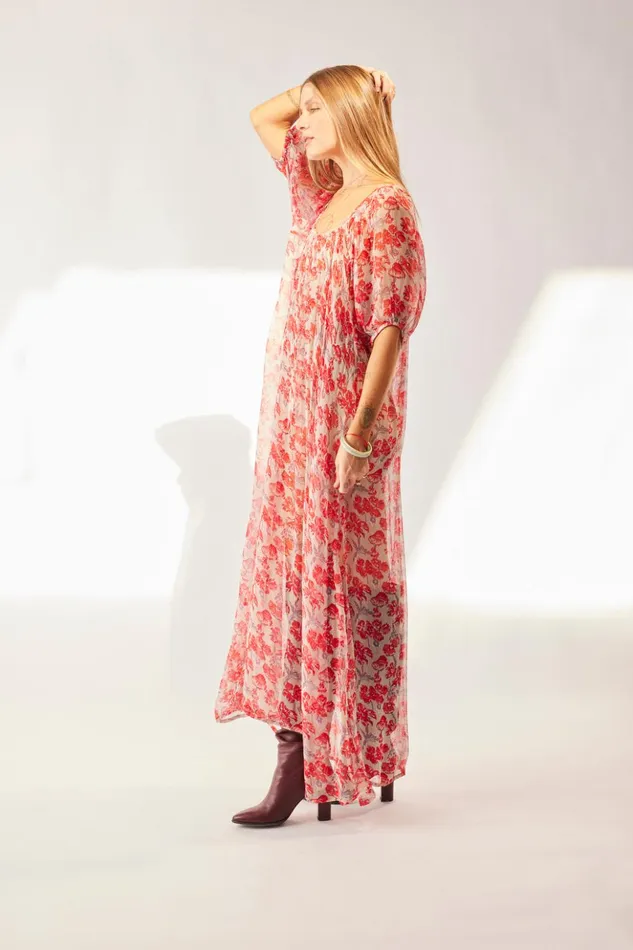 Vivi Dress Chiffon Watercolor Dove Women Natalie Martin Dresses
