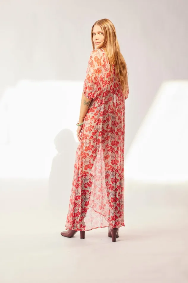 Vivi Dress Chiffon Watercolor Dove Women Natalie Martin Dresses