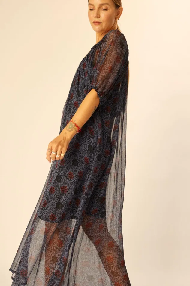 Vivi Dress Snowflake Steel Blue Women Natalie Martin Dresses