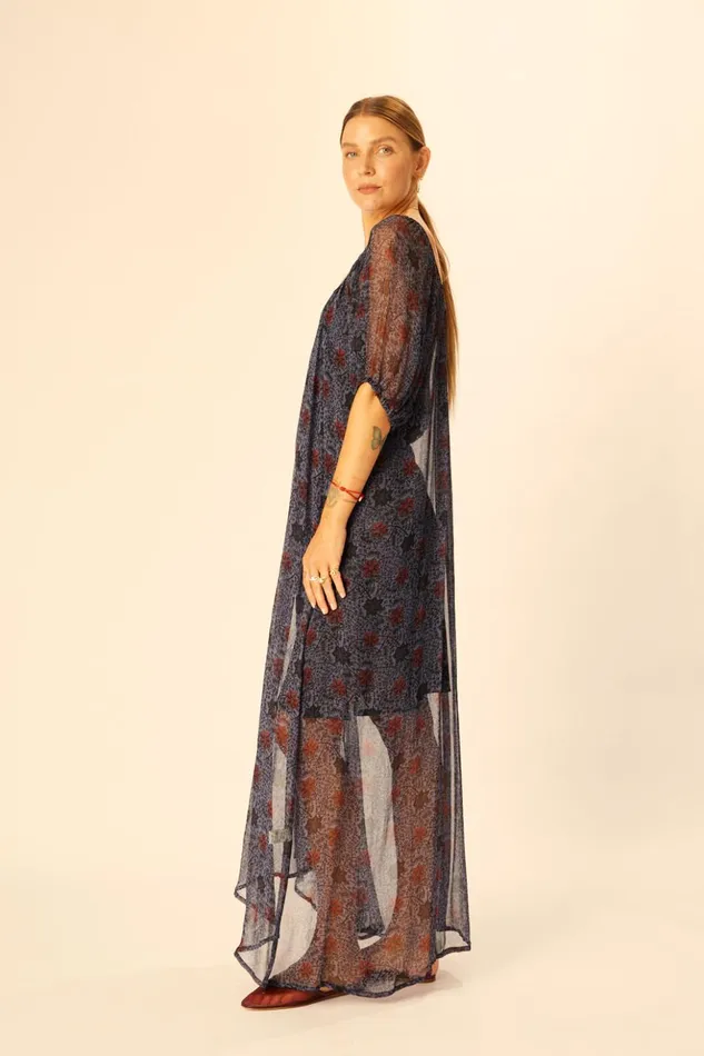 Vivi Dress Snowflake Steel Blue Women Natalie Martin Dresses