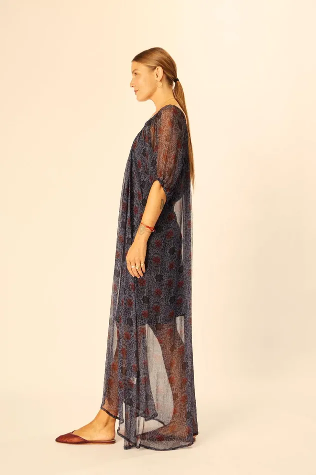 Vivi Dress Snowflake Steel Blue Women Natalie Martin Dresses