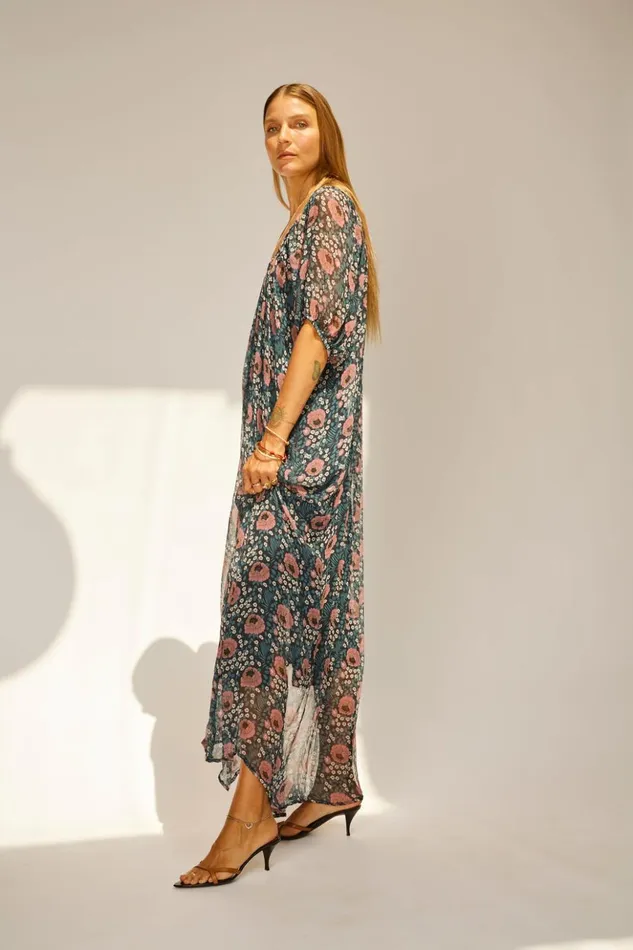 Vivi Dress Vintage Flowers Indigo Women Natalie Martin Dresses