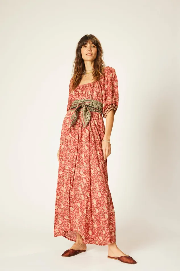 Vivi Dress Water Lily Terracotta Women Natalie Martin Dresses
