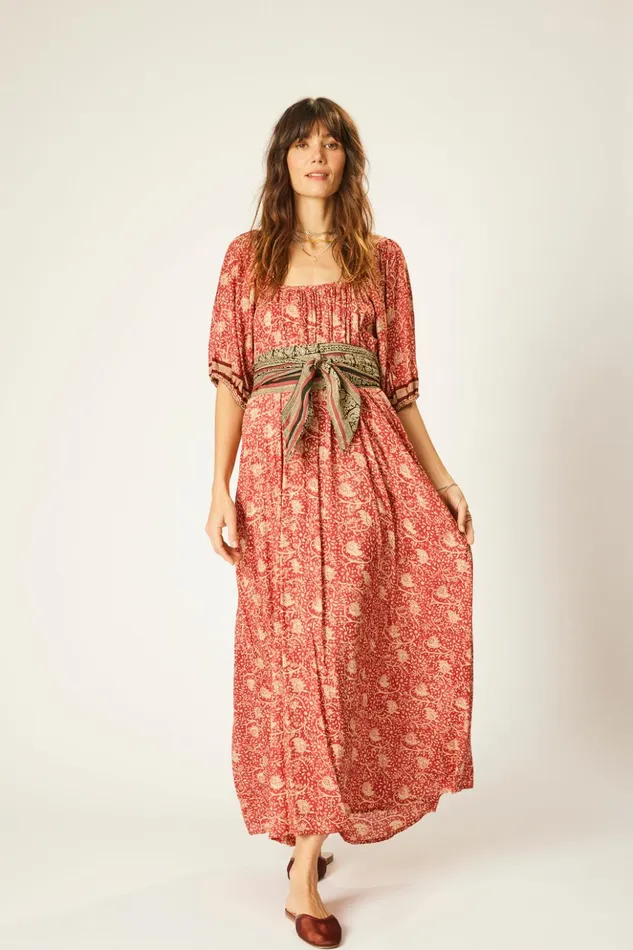 Vivi Dress Water Lily Terracotta Women Natalie Martin Dresses