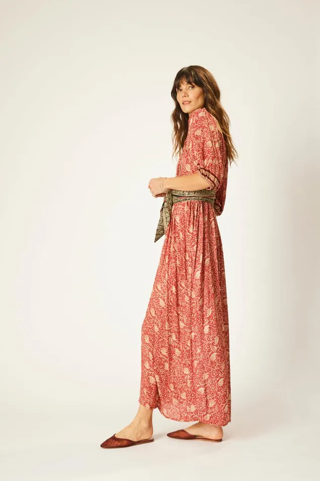 Vivi Dress Water Lily Terracotta Women Natalie Martin Dresses