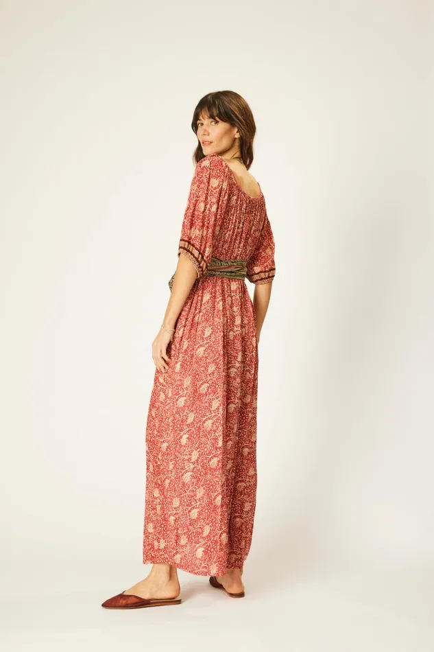 Vivi Dress Water Lily Terracotta Women Natalie Martin Dresses