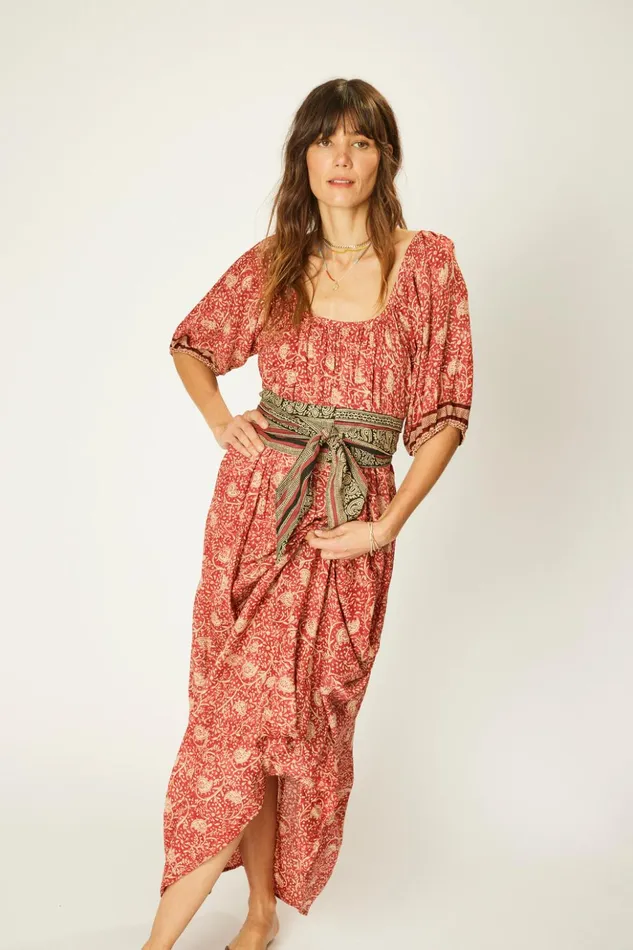 Vivi Dress Water Lily Terracotta Women Natalie Martin Dresses