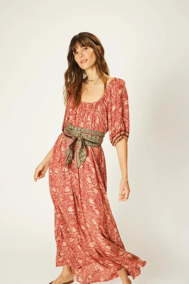 Vivi Dress Water Lily Terracotta Women Natalie Martin Dresses