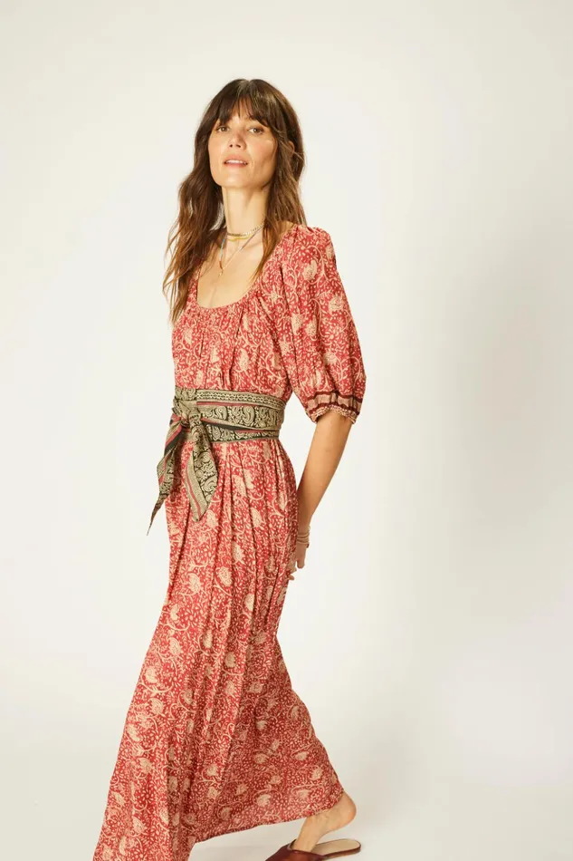 Vivi Dress Water Lily Terracotta Women Natalie Martin Dresses