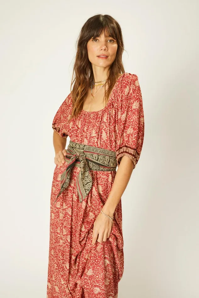 Vivi Dress Water Lily Terracotta Women Natalie Martin Dresses