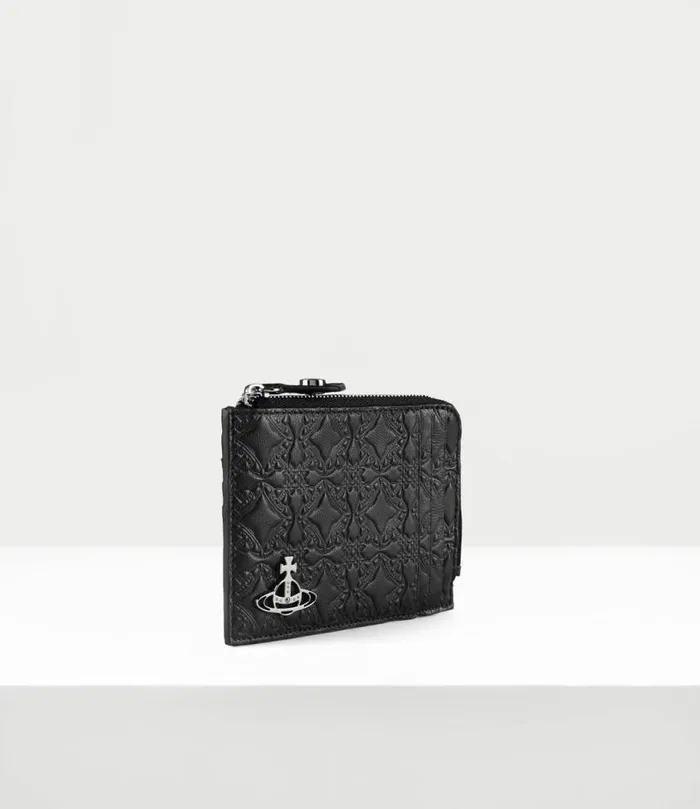 Wallets And Purses WomenMen Vivienne Westwood Embossed Card Holder With Zip In Black