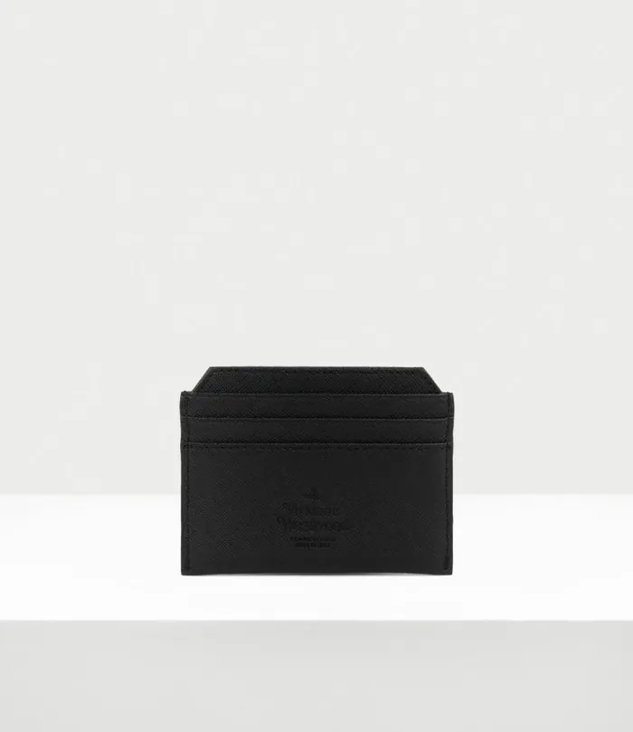 Wallets And Purses WomenMen Vivienne Westwood Saffiano Slim Card Holder In Black