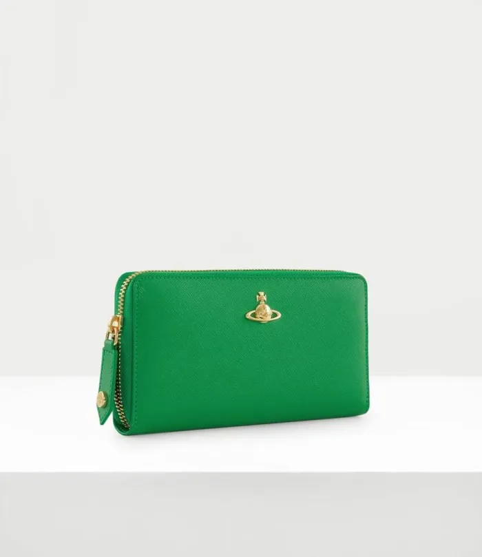 Wallets And Purses Women Vivienne Westwood Classic Zip Round Wallet In BrightGreen