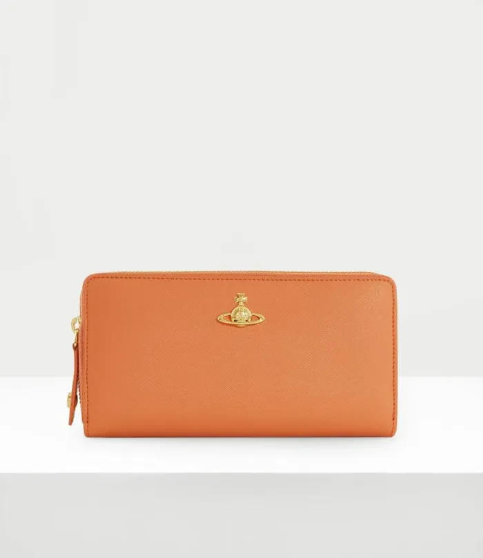 Wallets And Purses Women Vivienne Westwood Classic Zip Round Wallet In Orange