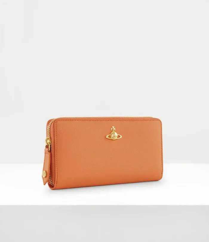 Wallets And Purses Women Vivienne Westwood Classic Zip Round Wallet In Orange