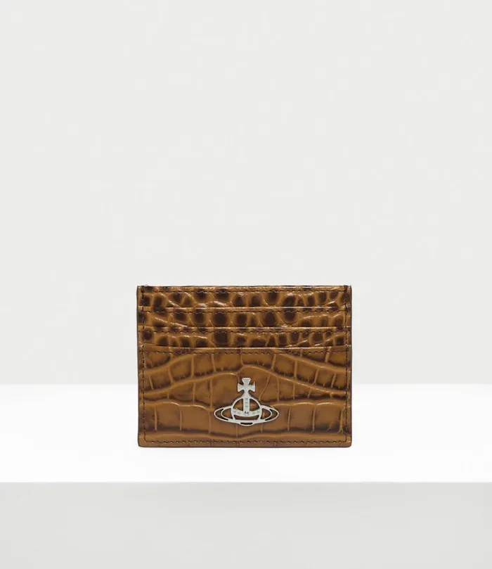 Wallets And Purses Women Vivienne Westwood Crocodile Card Holder In Tan