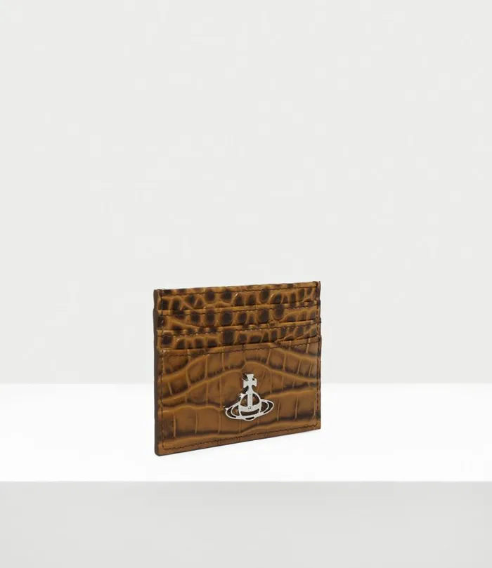 Wallets And Purses Women Vivienne Westwood Crocodile Card Holder In Tan