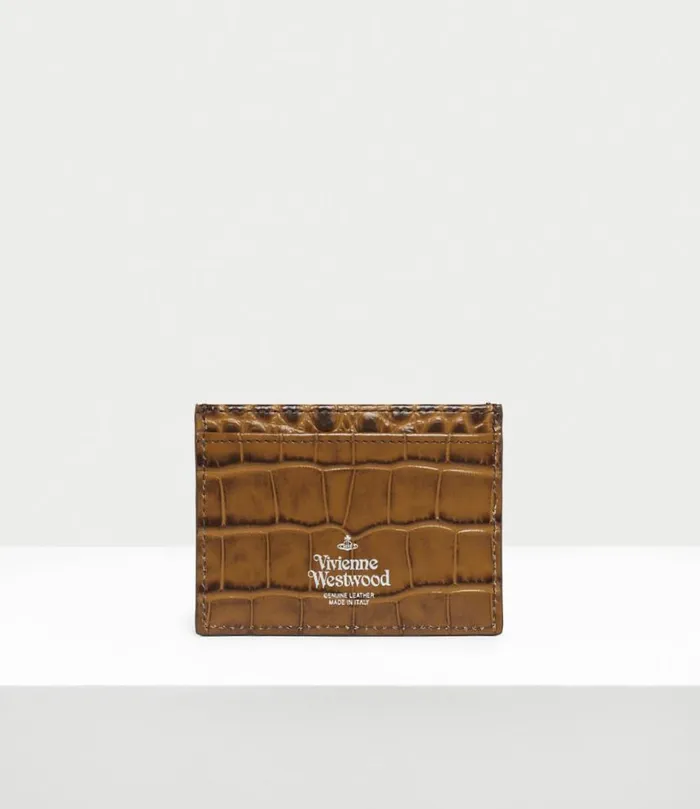 Wallets And Purses Women Vivienne Westwood Crocodile Card Holder In Tan
