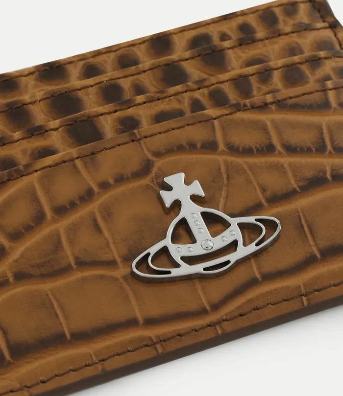 Wallets And Purses Women Vivienne Westwood Crocodile Card Holder In Tan