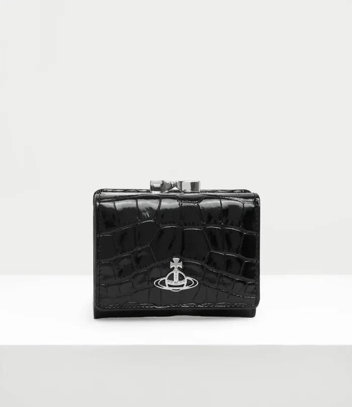 Wallets And Purses Women Vivienne Westwood Crocodile Small Frame Wallet In Black Wallets And Purses Women Vivienne Westwood Crocodile Small Frame Wallet In Black