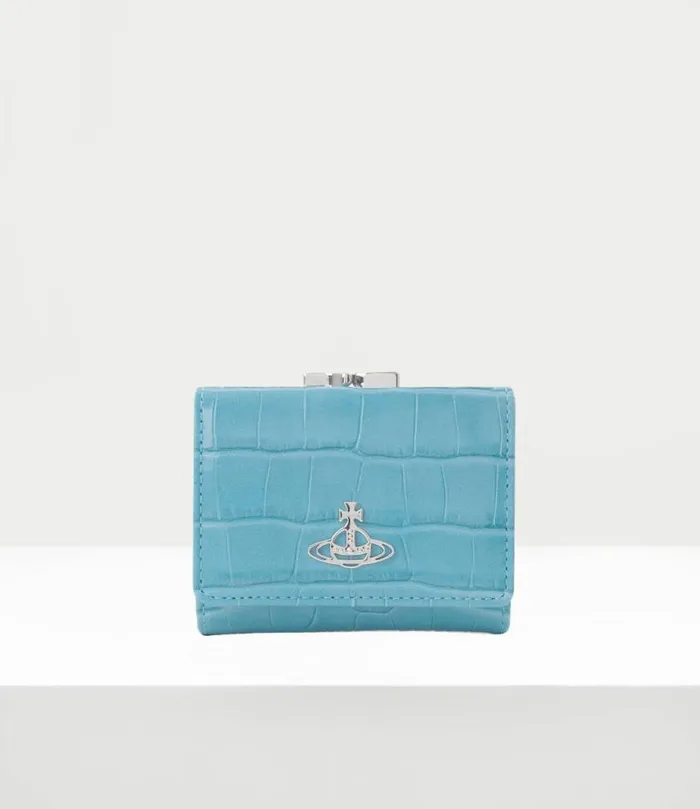 Wallets And Purses Women Vivienne Westwood Crocodile Small Frame Wallet In LightBlue Wallets And Purses Women Vivienne Westwood Crocodile Small Frame Wallet In LightBlue