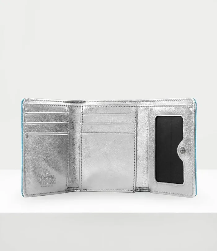 Wallets And Purses Women Vivienne Westwood Crocodile Small Frame Wallet In LightBlue