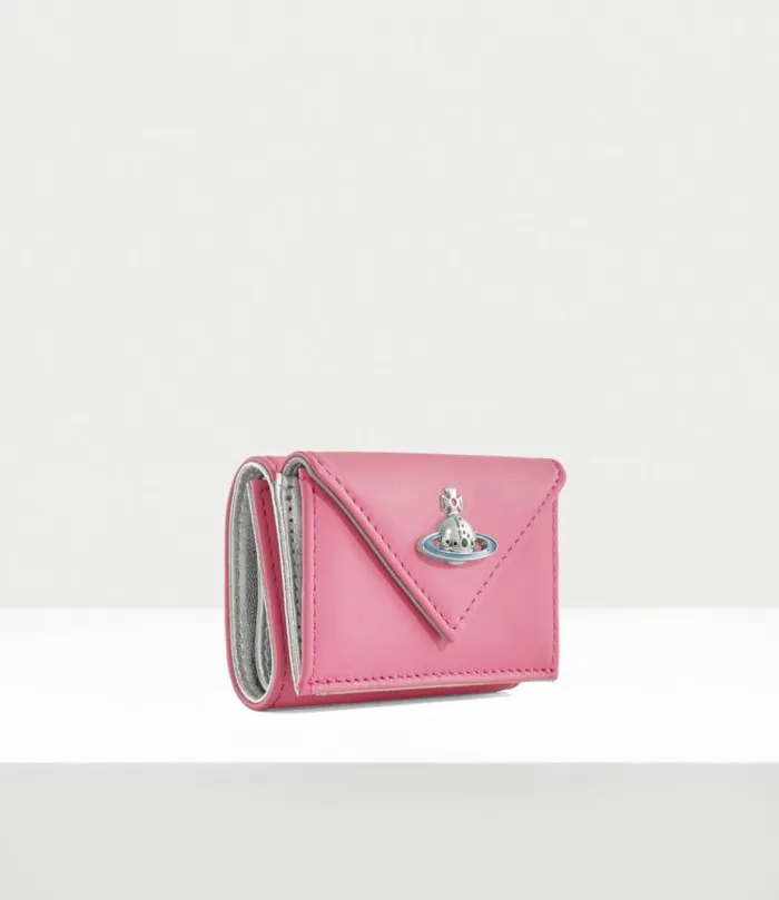 Wallets And Purses Women Vivienne Westwood Nappa Envelope Billfold With Pocket In Pink
